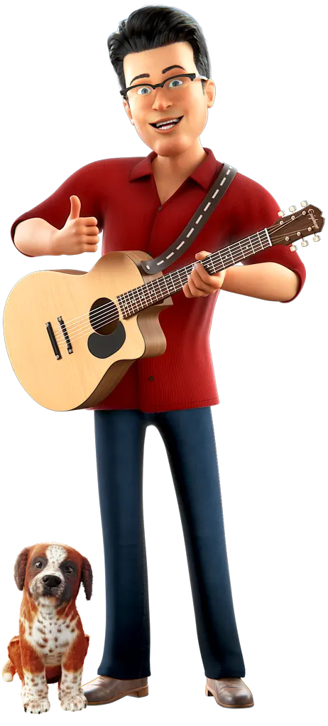 WCW characters Antsy with Guitar and Dog Poochini
